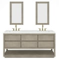 thumbnail image 2 of Water Creation Oakman 72" Double Sink Vanity w/ Gold Faucets & Mirrors in Oak, 2 of 7