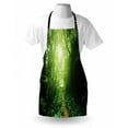 thumbnail image 3 of Landscape Apron A Way in the Jungle of Malaysia Rainforest Fresh Grass Trees Rural Morning Scenery, Unisex Kitchen Bib Apron with Adjustable Neck for Cooking Baking Gardening, Green, by Ambesonne, 3 of 3
