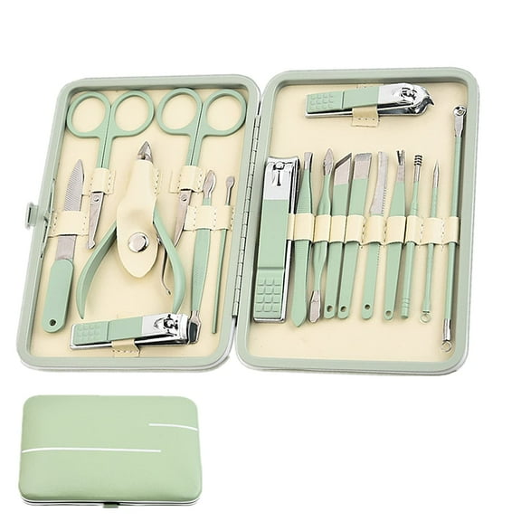 Manicure Set Mens Women Pedicure Set 18 In 1 Finger Nail Grooming Kit with Leather Travel Case,Manicure Set Professional Nail Clippers kit Pedicure Care Tools