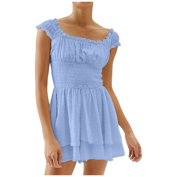 Chic Off Shoulder Dress Summer Chiffon Mini Dress With Waist Ruffle Sleeves & Sweetheart Neckline