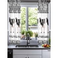 thumbnail image 2 of Black Plaid Farmhouse Sheer Curtains 39 Inch Length 2 Panels Set for Living Room/Bedroom, Watercolor Cute Country Cow Checkered Kitchen Curtains Grommet Curtains Window Treatments 27.5"x39"x2, 2 of 7