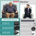 thumbnail image 5 of MEETWARM Oversized Dual Motor Lay Flat Power Lift Recliner Chair for Elderly with Heat Massage, Large Sleeping Electric Recliner with Extended Footrest, Lumbar Pillow, USB & Type-C Ports, Plush-Gray, 5 of 8