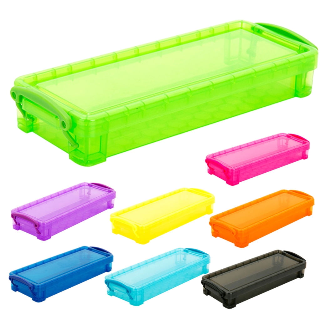 Raindrops  8 Pcs Plastic Pencil Case Clear Storage Portable Container Travel