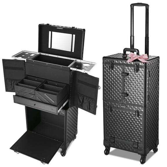 Byootique Rolling Makeup Case Trolley Cosmetic Organizer Hair Stylist Salon