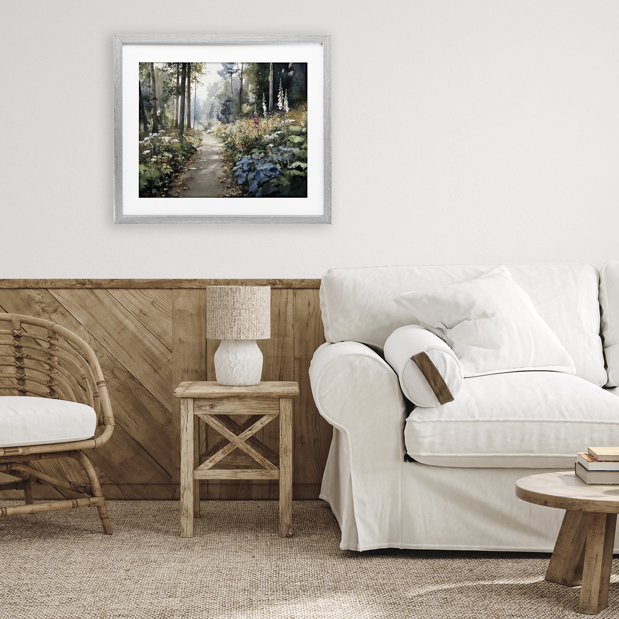 Stupell Industries Foliage Forest at Dusk Gray Framed Print Under Glass, design by Franklyn Gregory