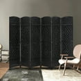 thumbnail image 7 of YRLLENSDAN 6ft Room Divider Screen with 6 Panels Room Dividers and Folding Privacy Screens Wall Divider for Livingroom Bedroom, Black, 7 of 7
