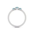 thumbnail image 3 of TimeLe$$ Classics Three Oval Shape Natural Aquamarine Gemstone Ring in 14K White Gold (Size: 9.5), 3 of 6