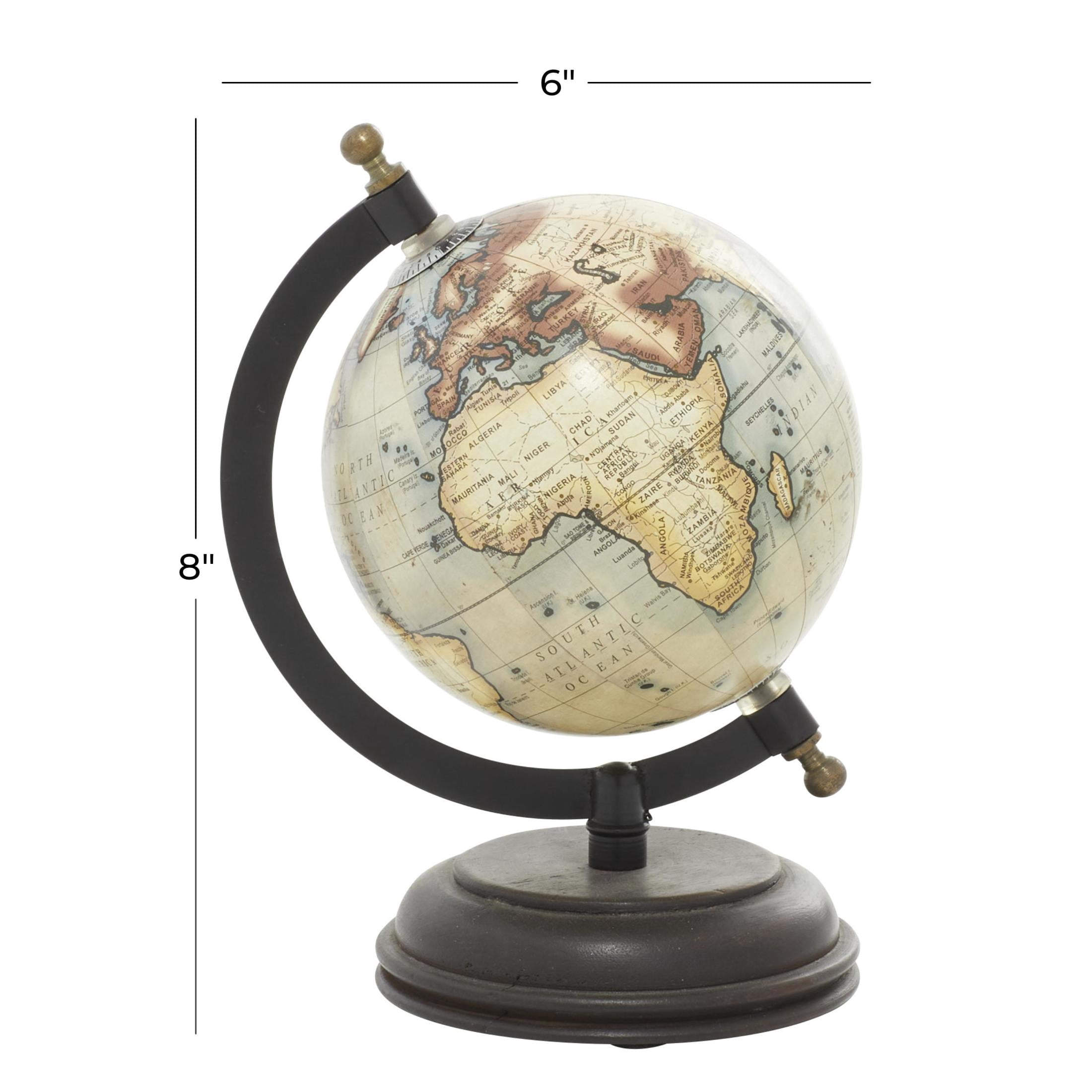 DecMode 6" Cream World Map Globe