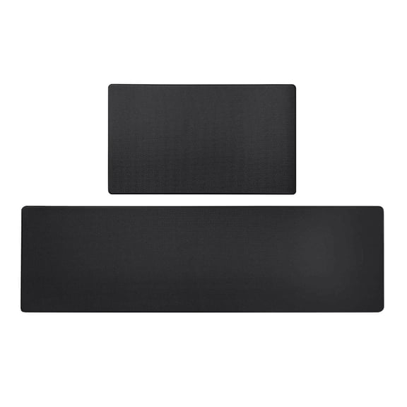 Kitchen Mats for Floor Anti Fatigue, Thick Padded, Non Slip, Rubber Core, Black, Standing Workspace Daily Prep