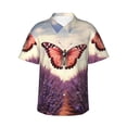 thumbnail image 1 of Fotbe Butterfly Over Lavender Camisa Hawaiana para Hombre Unisex – Camisa Casual de Verano con Botones de Manga Corta de Algodón y Lino,Large, 1 of 7