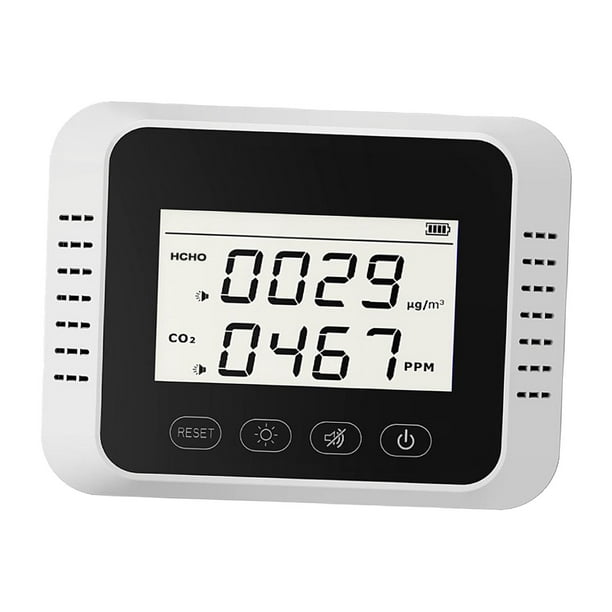 Medidor De Calidad Del Aire Portátil - Detecta CO2, HCHO, TVOC, Temperatura Y Humedad