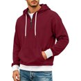 thumbnail image 4 of Men's Hoodie Pullover Solid Color Long Sleeve Sweatshirt with Kangaroo Pocket Casual Streetwear Top, 4 of 4