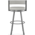 thumbnail image 2 of Amisco Browser 30 in. Swivel Bar Stool - Light Grey Polyester / Glossy Grey Metal, 2 of 9