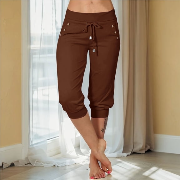 Seductiva Brown Clothing Casual Pants for Women Women's High Waisted Tight Fitting Sport Pants Casual Yoga Pants with Pockets, Stretchy Workout Running Jogging Pants for Hiking, Travel & Daily Wear