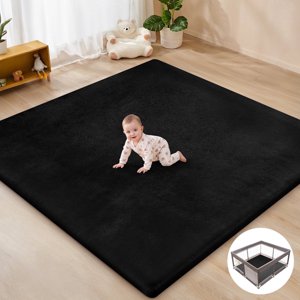 babyeap 50" x 50" Extra Thick Baby Play Mat, Black