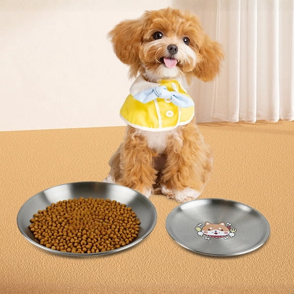 Stainless Steel Pet Food Bowl, Thickened Non-Slip Dog & Cat Feeding Dish, 17Cm (≈6.7Inch) Small Pet Bowl For Puppies Kittens, Single Piece
