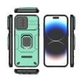 thumbnail image 2 of Takfox For Samsung Galaxy A17/A26 5G Case, Built in Slide Camera Lens Cover+Finger Ring Holder Kickstand,Heavy Duty Shockproof Full Body Phone Cover, Green, 2 of 8