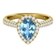 thumbnail image 2 of Aonejewelry 1.55 Ct. Ttw Diamond and Pear Shaped Blue Topaz Ring in 10K Yellow Gold, 2 of 4
