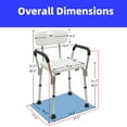 thumbnail image 2 of ALSO GO Shower Chair Bath Seat with Back and Arms, Height Adjustable Shower Chair for Inside Shower, Shower Bench for Elderly and Adult, Supports up to 330 lbs, White, 2 of 10