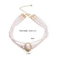 thumbnail image 2 of Aleasha Gold Pearl Choker for Women Multi Strand Vintage Rhinestones Pearl Necklace Wedding Party Jewelry Gifts, 2 of 5