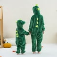 thumbnail image 4 of TFEOQRY Children Boys Girls Fleece Jumpsuit Soft Rompers Cute animal Romper Long Sleeve Hooded Jumpsuit Cute Flannel Clothes Green-3, 4 of 9