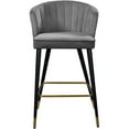 thumbnail image 5 of Meridian Furniture Cassie 28"H Velvet Counter Stool in Gray (Set of 2), 5 of 7