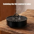 thumbnail image 4 of SPOORYYO Fireproof Mosquito Coil Holder with Lid, Hollow Ventilated Cover, Round Safety Design, Indoor Outdoor Ash Guard, Durable Iron Box, 4 of 6