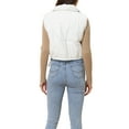 thumbnail image 3 of INSPIRE CHIC Women's Puffer Vest Lightweight Cropped Quilted Padded Zipper Up Sleeveless Jacket White L, 3 of 6