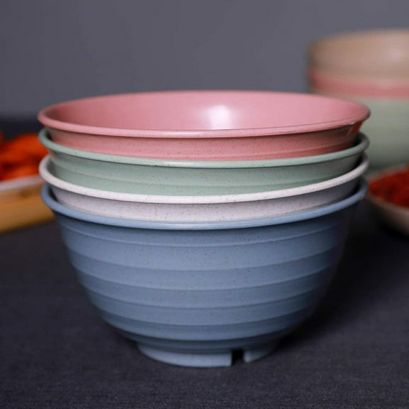 Matoen 4Pcs Plastic Mixing Bowls Dishwasher Safe Cereal Large Bowl for Kitchen