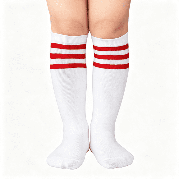 OQRKI Kids Child Soccer Socks Knee High Socks Toddler Girls for Boys Summer Game Day Watch Party Fan Gear Kids Soccer Socks