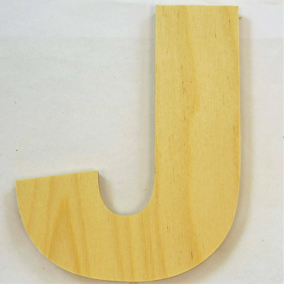 Package of 1, 8 Inch X 3/4" Thickness Baltic Birch Wood Letter J in The Arial Font, Thick, Upper Case for Art & Craft Project, Made in USA