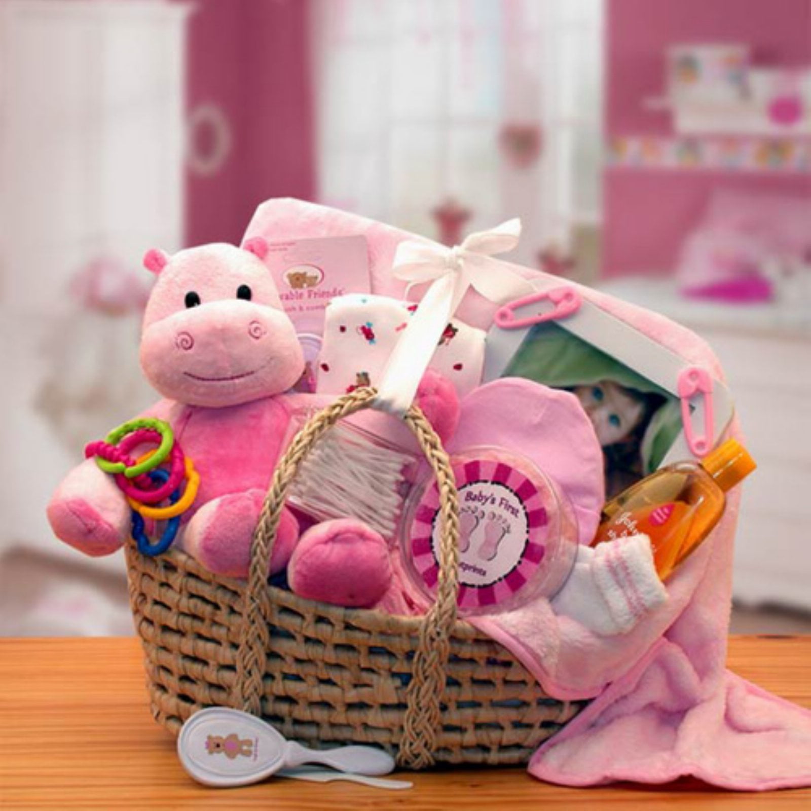 Baby Gift Basket/ Gifts for Baby Girl/ Gift top for Newborn Girl/Girl Baby Shower Basket/Office Baby Shower Gift