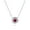 Ruby, variant on Sterling Silver Flower Cubic Zirconia CZ Halo Fashion Pendant Necklace for Women, Rhodium Plated 16 inch, Emerald