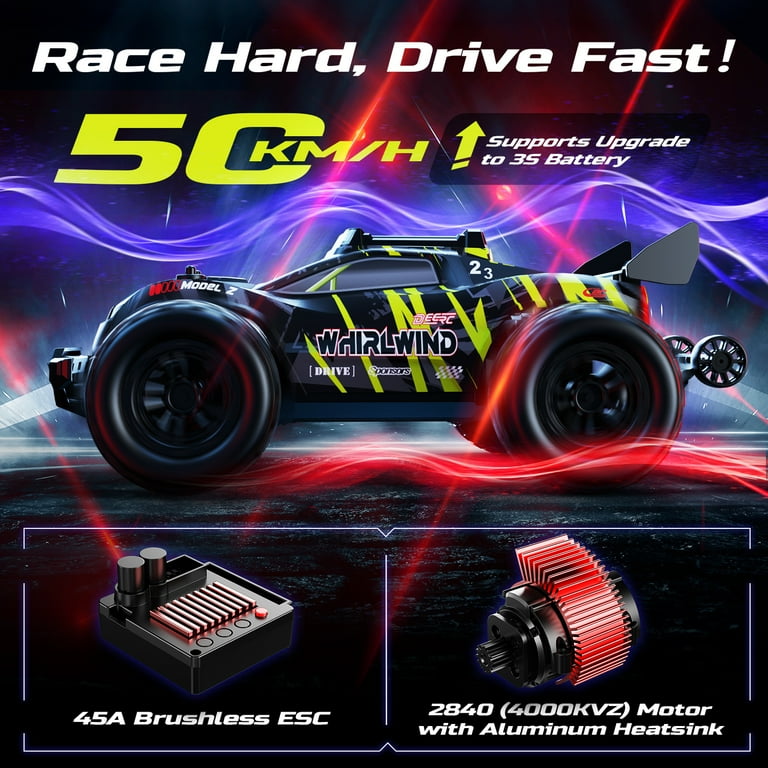 DEERC 1/14 Fast Brushless RC Car for Adults, 43 MPH High Speed 4x4