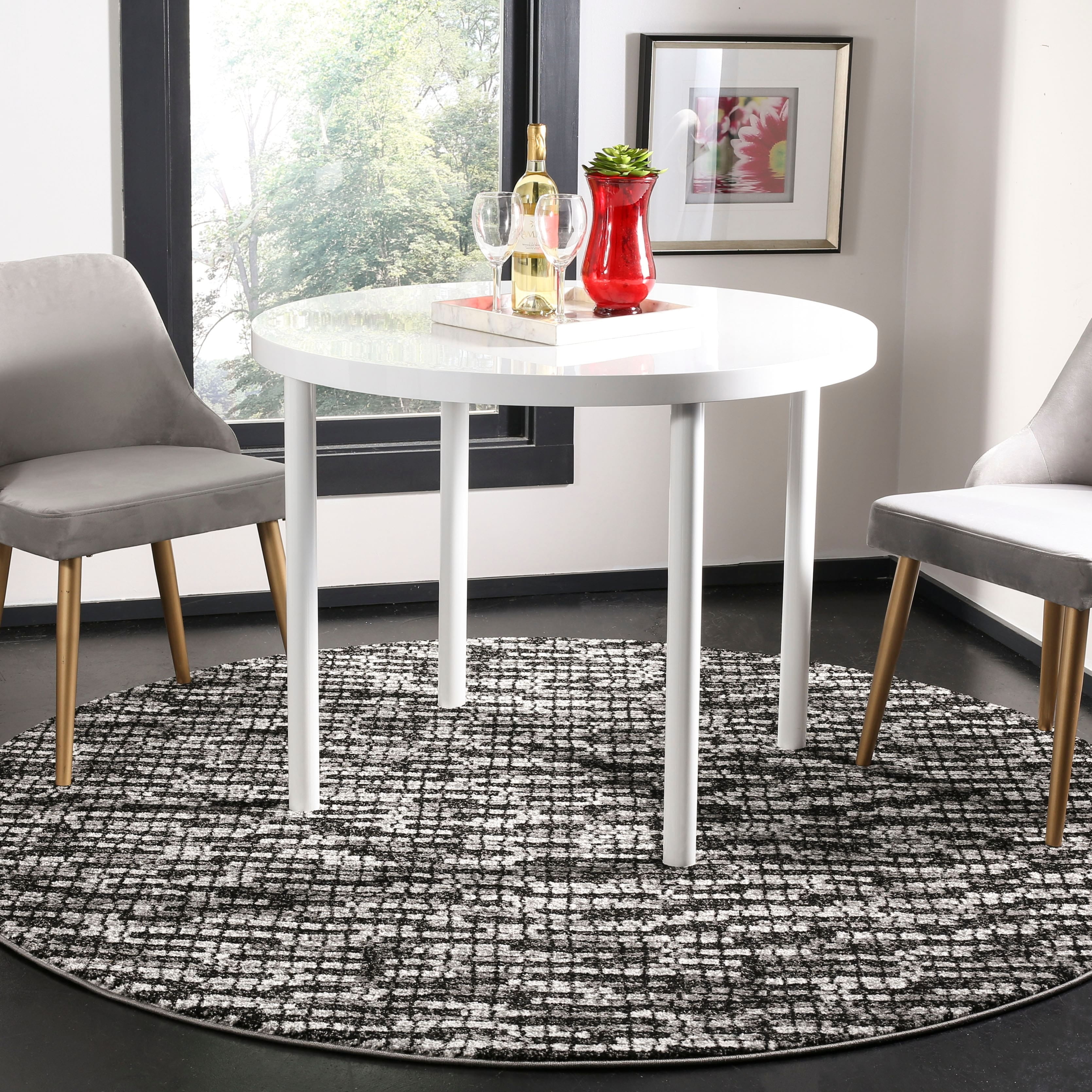 SAFAVIEH Porcello Scarlett Abstract Striped Area Rug, Light Grey/Charcoal, 6'7" x 9'