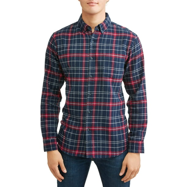 Lee - Men's Long Sleeve Plaid Flannel Woven, Available up to size 2XL ...