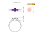 thumbnail image 4 of ANGARA Natural Three Stone Round Amethyst Ring with Diamond Accents in 14K White Gold for Women (Size-5mm) | February Birthstone, Birthday, Anniversary, Jewelry Gift for Women | Natural Amethyst Ring, 4 of 8