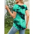 thumbnail image 4 of Fancyglim Womens Plus Size Tunic Summer Tops Casual Henley T-Shirts Green 3xl, 4 of 7