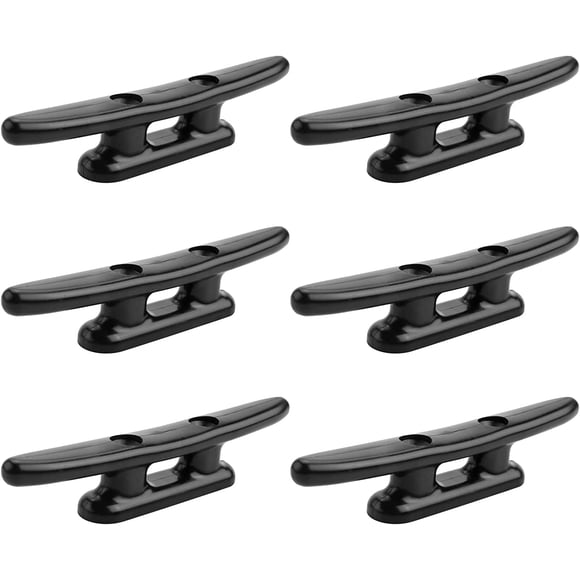 Jinsinto 6 Pcs Black Boat Cleat Boat Dock Cleats Canoe Cleats 4 Inch Nylon Cleats