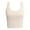 Beige, variant on Women Seamless Ribbed Sleeveless Sport Crop Top Solid Color for Yoga Gym Soft Lightweight Summer Classic Style(White,L)