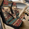 thumbnail image 2 of Xoenoiee Aztec Deer Wolf American Tribal Print Car Seat Covers Full Set of 5 for Women Men, Faux Leather Auto Seat Cover Protector with Seat Belt Covers and Center Console Cover, 2 of 7