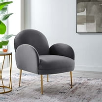 Modway Transcend Performance Velvet Armchair in Gray