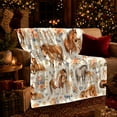 thumbnail image 3 of Mares And Foals Among Flowers And Bows, Cozy Flannel Blanket with Pastoral Watercolor Illustration Print, Housewarming Gift for Horse Family Enthusiasts, Home Decor for Bedroom and Living Room, 3 of 7
