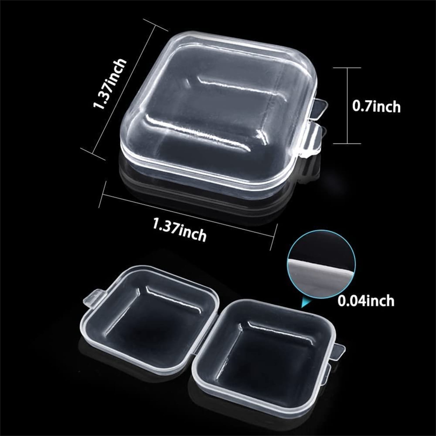 50 Pack Square Clear Plastic Storage Containers Box with lids, for  Organizer Box Case for Beads,earplug, and More Small Items (3.5*3.5*1.8cm,  Transparent) 