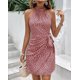 thumbnail image 1 of Generic 2025 Popular Lace-up Polka Dots Pleated Dress Sleeveless Waist Halter Dress, 1 of 1