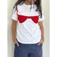 thumbnail image 2 of Gupgi T-Shirts Blancs pour Femmes Soutien-Gorge Imprimé Manches Courtes Col Rond Tee Ample Tops d'Été Décontractés, 2 of 7
