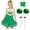Green, variant on Aislor Girls 4 Pieces Cheer Uniform Cheer Leader Outfit Halloween Christmas Party Green 2-3