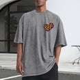 thumbnail image 2 of UVEASISHA Mens Oversized Short Sleeve Tshirt Trendy Leopard Heart Print Graphic Tees Big and Tall Casual Loose T-Shirts Holiday Pullover Shirt Gray 4XL, 2 of 6