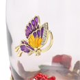 thumbnail image 3 of Tasse à thé en émail avec motif de fleur, résistante à la chaleur, avec cuillère et tissu, pour anniversaire, festival, rose rouge, 350 ml, 3 of 4