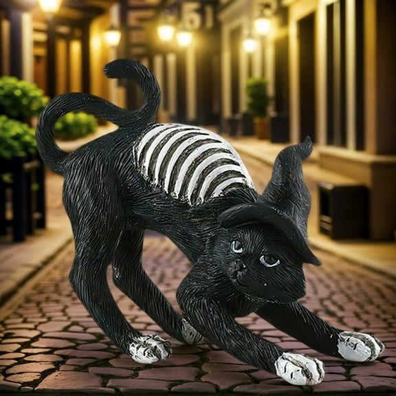 Black Cat Halloween Decorations,Spooky Tabletop Ornaments For Home Party,Gothic Themed Festival Decor,Indoor Outdoor Use,Easy To Display Centerpiece For Halloween Celebrations
